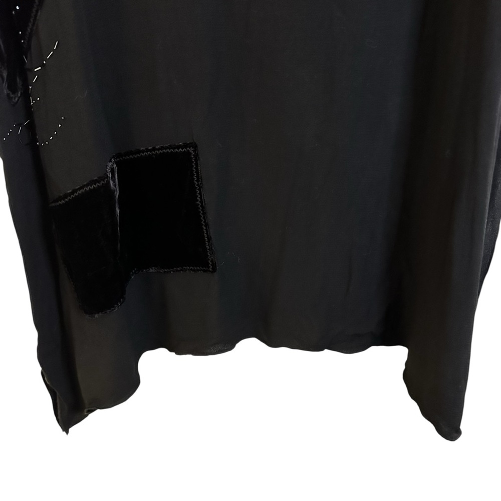 J. Jill black sleeveless beaded dress with velvet accents Size 16 - Picture 7 of 16